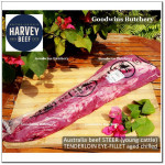 Beef Eye Fillet Mignon Has Dalam Tenderloin AGED BY GOODWINS 3-4 weeks STEER (young cattle) Australia HARVEY frozen 1/3 WELLINGTON cuts (price/pc 1kg)